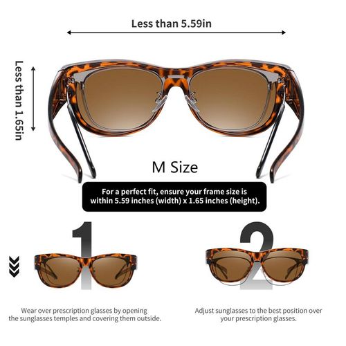 Fit Over Glasses Sunglasses for Women Men, Oversized Cat Eye Sunglasses Polarized 100% UV400 Protection