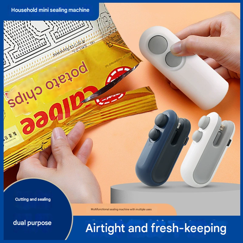 Mini Food Sealer Machine - Handheld Vacuum Snack Preserver, One-Touch Cordless Bag Closer for Chips or Coffee, Airtight Lock Kitchen Must-Have