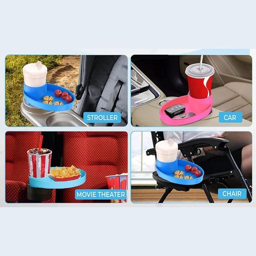 Car Seat Snack Tray, 360° Cup & Travel Tray for Car Seat, Booster, and Road Trip, Car Seat Attachment, Car Interior Accessories