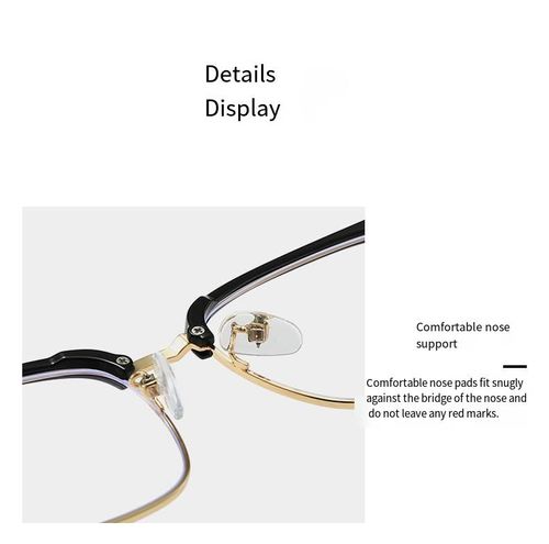 Unisex Browline Anti-Blue Light Eyeglasses, Basic Semi-Rimless Frame Design Glasses, Perfect For Students Everyday Use