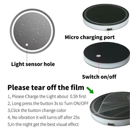 2PCS LED Cup Holder Lights for Car, Rechargeable 7 Color-Changing Light Up Cup Holder Insert Coasters, Car Accessories for Teens Vehicle