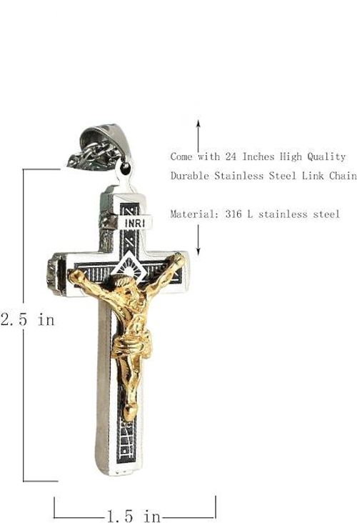 Men's Minimalist Faith Cross Necklace - Stainless Steel with Inscriptions, Durable Fashion Accessory | Halo Accessories