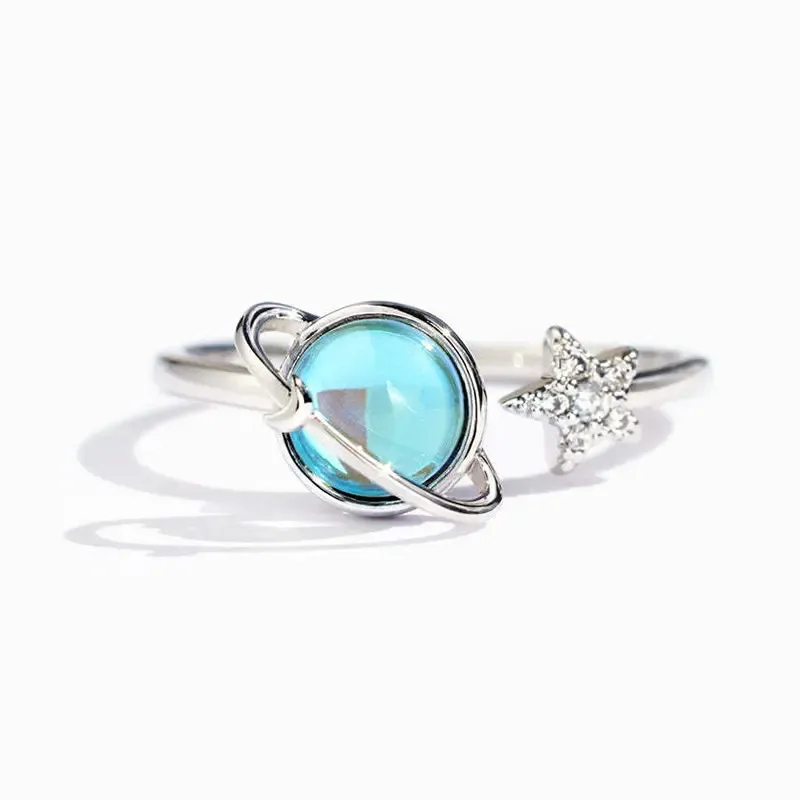 To My Daughter Gift Star & Moon Rotatable Ring for Stress Relief Fidget Ring for Anxiety Relief