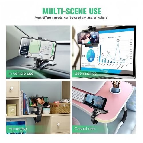 360 Rotating Clip Car Phone holder for Dashboard Clip, Car Mount Suitable For iPhone & Android And Other Smartphones Vent Mount