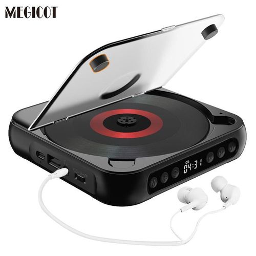 Portable Bluetooth-compatible CD-Player, Multifunction Rechargeable CD-Player with LED Display, Portable Speakers for Home, Outdoor, CD Music Player