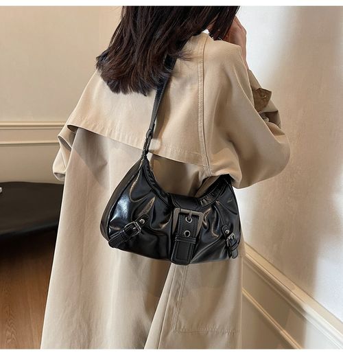 Women's Y2k Solid Color Shoulder Bag, 2025 New Style Fashionable Pu Leather Underarm Bag for Daily Used, Casual Trendy Versatile High-quality Daily Commuting Bag