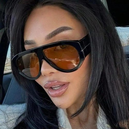 1pc Womens Vintage Oversized Pilot Sunglasses - Y2K Punk Style Windproof Shades, Ideal for Summer Beach Outdoor Travel Music Fest Back To School