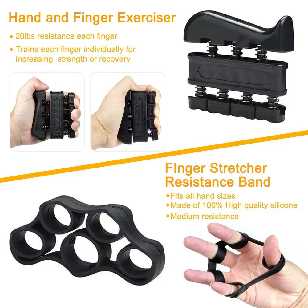 Adjustable Grip Strength Trainer Set - 5-Piece Hand Exercise Kit, Finger Workout Equipment, Hand Grips & Finger Exercisers, Home Fitness Tools for Strength Training & Hand Rehabilitation, Suitable for All Ages
