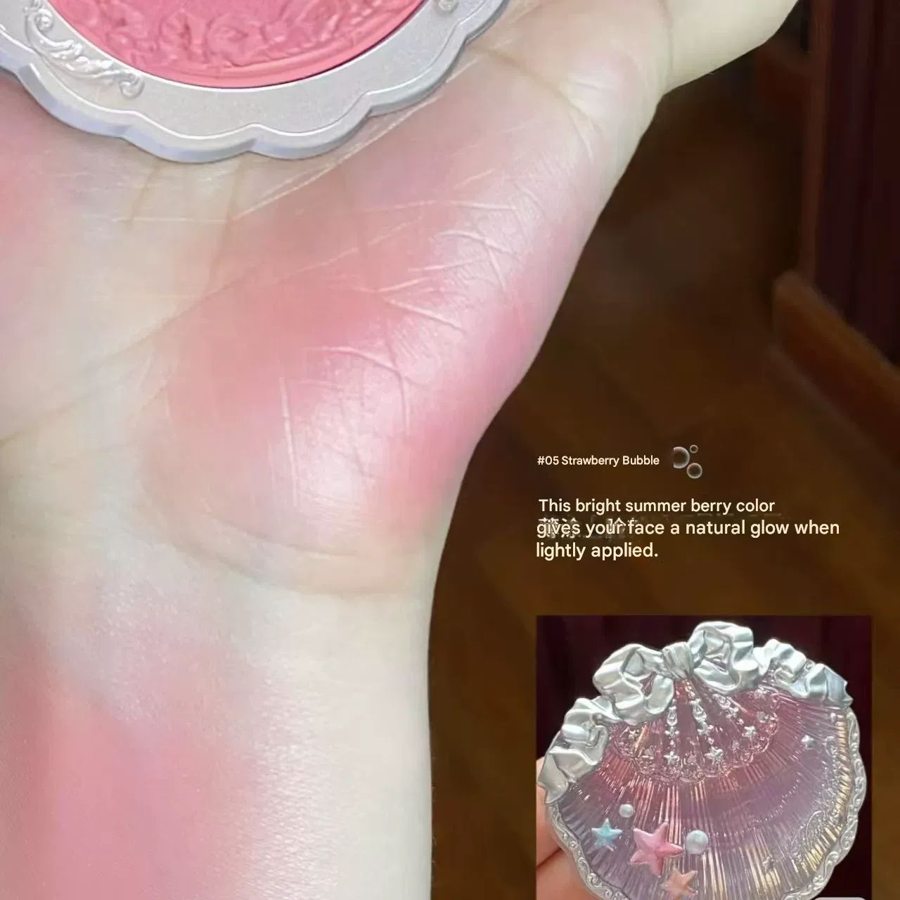 Florasis New Shell Pearl Satin Blush - Matte Expanding Shade, Natural Ambient Glow, Creamy Texture Blush for a Fresh, Radiant Complexion, Perfect for Daily Makeup & Enhancing Facial Contours