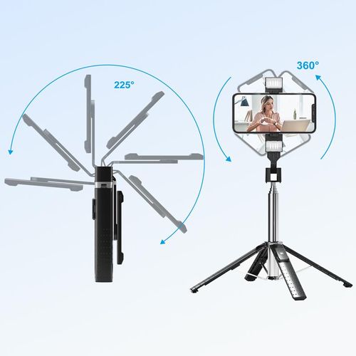 41 inch Selfie Stick Tripod with Fill Light Portable Phone Tripod Adjustable with Wireless Remote 3 Light Modes Gifts for Women Girls