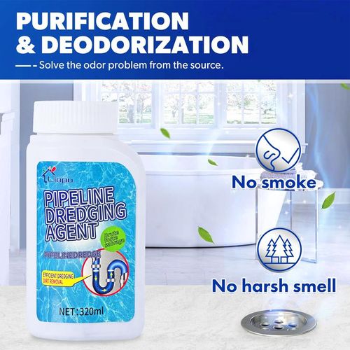Liapu Strong Drain Cleaner for Kitchen and Bathroom Pipes, Suitable for All Types of Drain Cleaners - Dissolves 200 Clogs and Eliminates Bacteria Household Outdoorfun good 350g