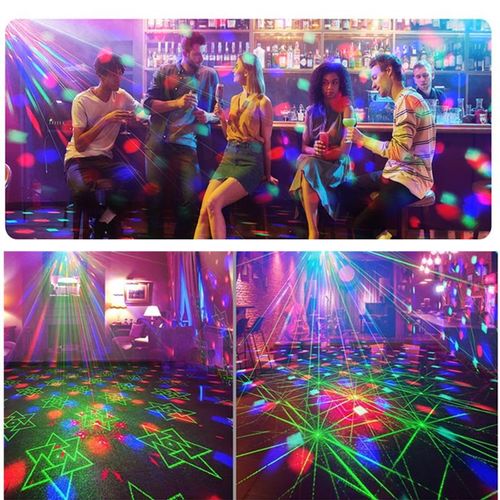 4 in 1 Disco Party Lights, 3 RGB Disco Lights+Red and Green Pattern Lamp Strobe Lights for Home Room Dance Parties Birthday Karaoke Halloween Christmas Wedding Show Club Decorations party light disco lights for parties outside laser beam light