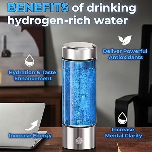 Miyubest Hydrogen Water Bottle Generator Up to 4100+ PPB SPE PEM Technology Portable Hydration System 6-Hour Retention BPA Free Reusable Tumbler Cup