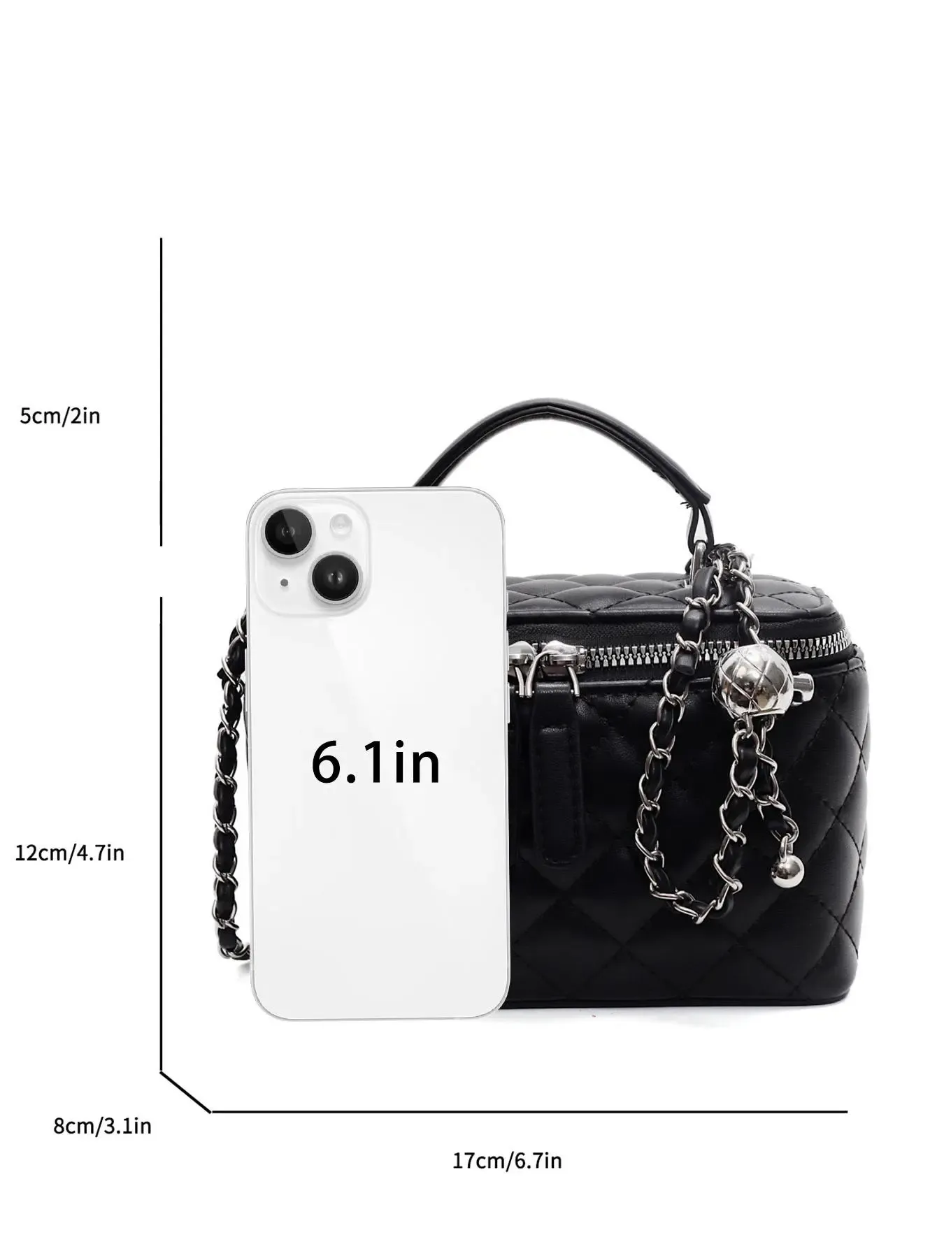 Women's Fashion Quilted Chain Decorated Handbag, Casual Versatile Chic Chain Crossbody Bag for Daily Commuting, Trendy All-match Commuter Bag for Work