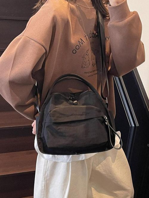 Women's Elegant Solid Color Shoulder Bag, Fashionable Zipper Crossbody Bag for Daily Used, 25 fall&winter Casual Trendy Versatile High-quality Daily Commuting Bag