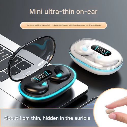 X55 Bone Conduction Sleep Earbuds - Ultra-Small Invisible Bluetooth Headphones, Noise-Canceling, LED Display, Long Battery Life