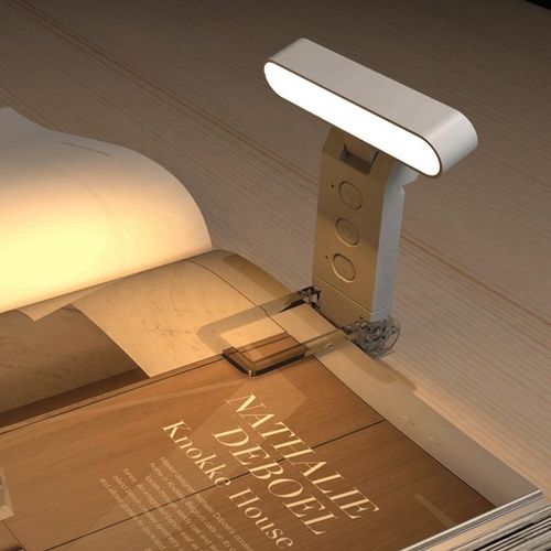 Portable USB Rechargeable 2-in-1 LED Book Light - Clip-On Bookmark Design, Foldable Compact Reading Light for Bedtime, Travel & Study