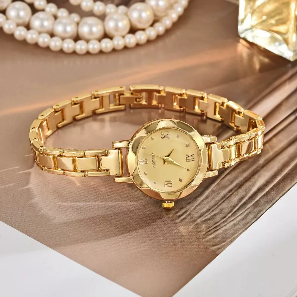 Women's Elegant Round Dial Quartz Watch, Fashionable Wristwatch for Women & Girls, Trendy All-match & Exquisite Watch for Birthday Gift without Box