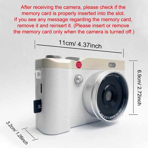 Portable Digital Cam, Student Camera, Pocket Camera, Portable Selfie Camera, 180° Degree Flip Screen Camera For Students, Entry-Level Digital Camera With 32GB Memory Card, Video, Photography, Perfect For Back-To-School Season, Thanksgiving New Year Gift