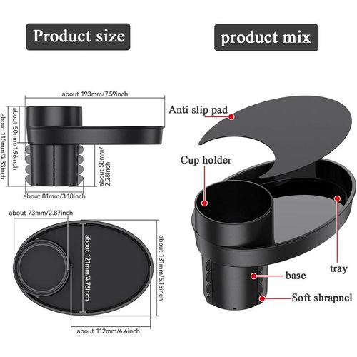 Car Seat Snack Tray, 360° Cup & Travel Tray for Car Seat, Booster, and Road Trip, Car Seat Attachment, Car Interior Accessories