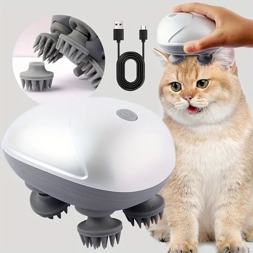 Rechargeable Electric Scalp Massager - Multi-Node Kneading Head Relaxer with Adjustable Speeds - Octopus Design for Deep Relief (People & Pets!)