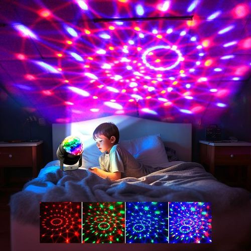 LED Stage Disco Light, Rotating DJ Ball Strobe Remote Sound Control Magic Dance Car RGB, Christmas Gift Party Club Laser Show Lamp, Night Light