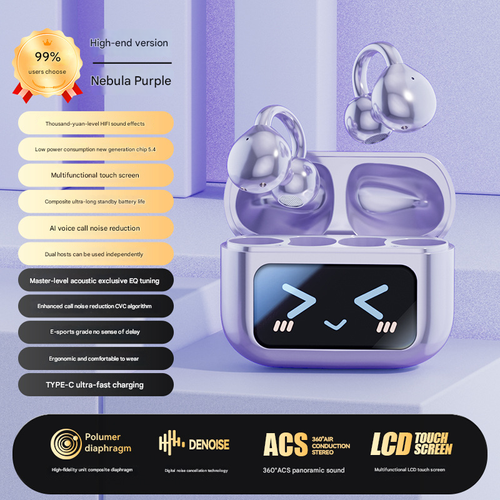 2025 New M100 Bone Conduction Noise Cancelling Headphones | Wireless Sports Clip-On with Display | 20 Hours of Long Battery Life without Butterfly Accessories
