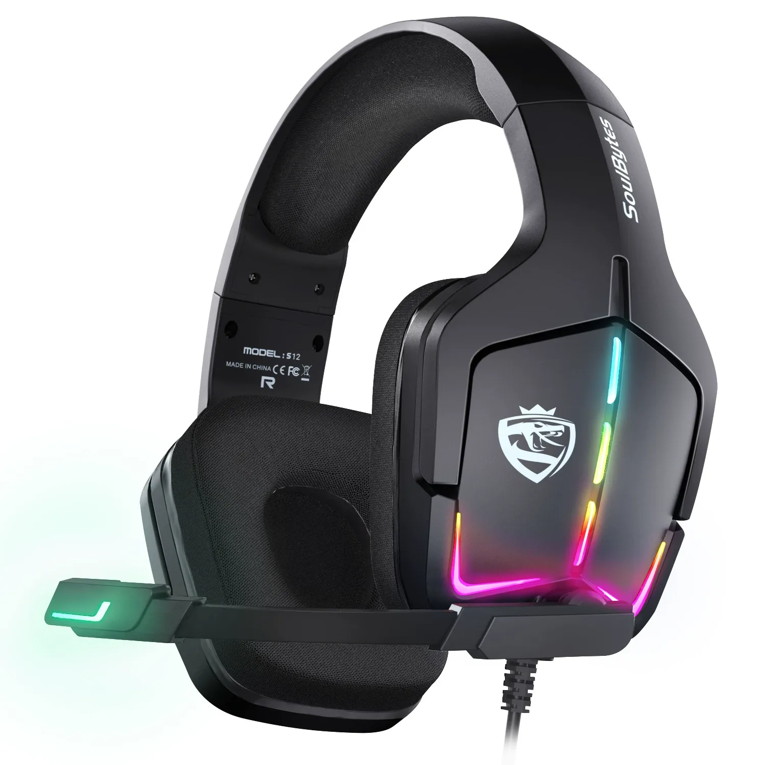 Wired Gaming Headset, Noise Canceling Headphones with Wireless Microphone, Wired Game Headset with RGB LED Light for Xbox One Series X and S PS4 PS5 PC Switch, Electronic Device Game Accessories, New Tech Gadgets