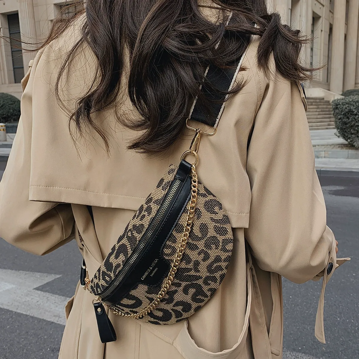 Women's Fashion Leopard Pattern Fanny Pack, Casual Bum Bag, Casual Versatile Zipper Chest Bag for Daily Used, Trendy All-match Sling Bag