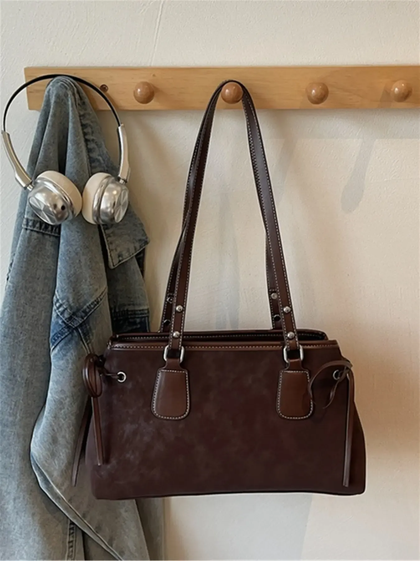 High-Value Fashion Large Capacity Shoulder Bag, Korean Trendy Unique Versatile Women's Bag, Fall Winter Commuter Underarm Bag, Pu Tote Satchel