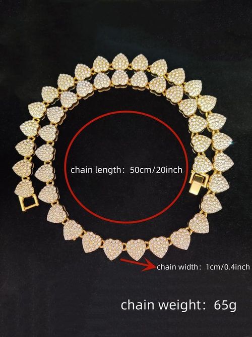 Heart Necklace, Street Rhinestone Decor Matching Necklace for Galentinesparty for Boyfriend & Girlfriend, Exquisite Trendy Jewelry for Party, Daily Wear