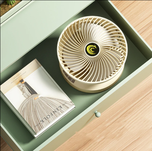 New Wall-Mounted & Desktop Fan | Low Noise, Timer, Oscillating | USB Rechargeable Air Circulator for Home, Dorm & Outdoor