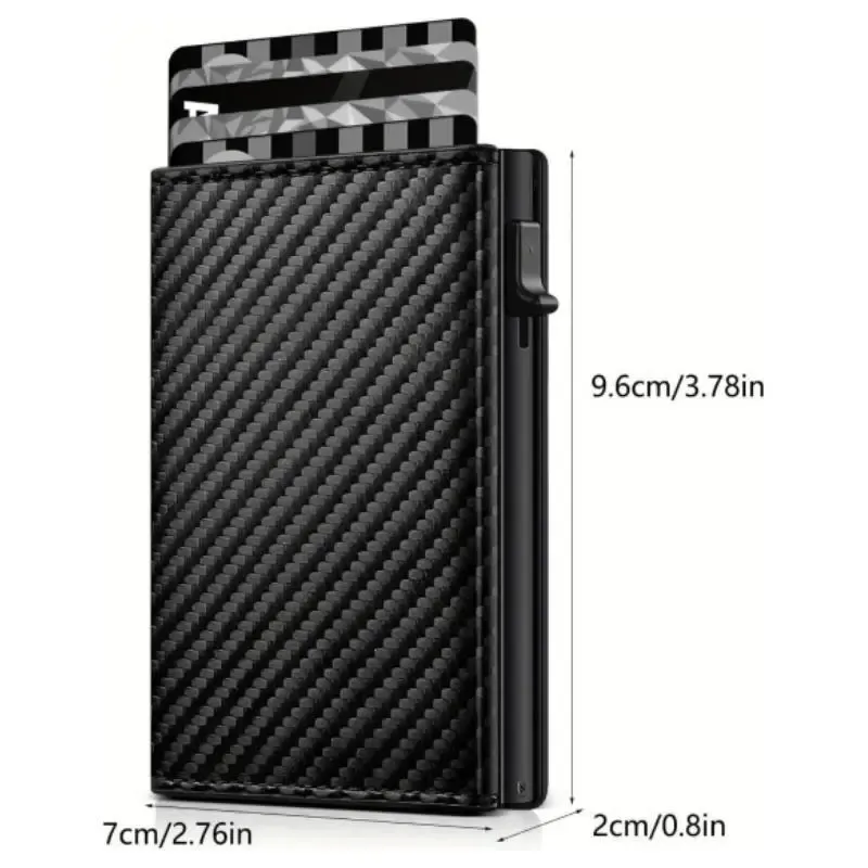 Wallet for Men Minimalist Pop Up Credit Card Case Holder 1-7 Cards, Smart Slim Wallet with Money Clip ID Window RFID Blocking Bifold Compact(Airtag Not Included) Wallets Gifts for Men