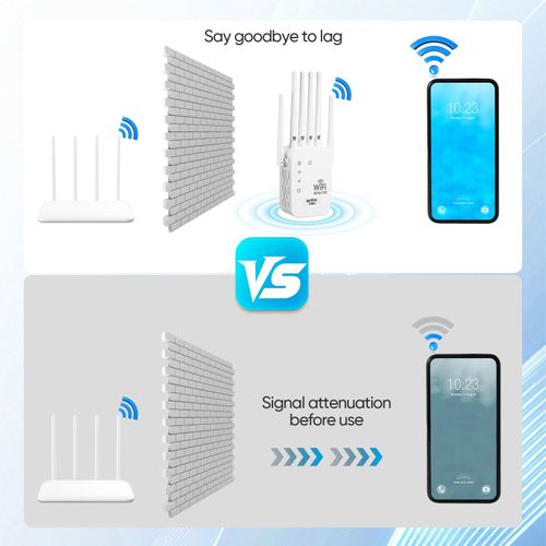 WiFi Extender 2026 6-Antenna Strong Signal, 1200Mbps Dual Band (2.4GHz) Booster, Wide Signal Coverage,Wireless Remote Amplifier, Ideal for Home Studios, Remote Workspaces, computer