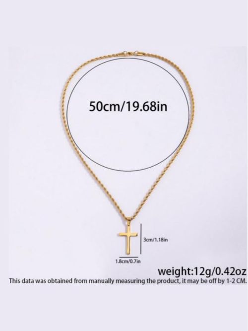 Men's Stainless Steel Cross Pendant Necklace, Fashion Jewelry for Party, Daily Clothing Decor, Trendy All-match & Exquisite Jewelry for Birthday Gift, Exquisite Chain Jewelry