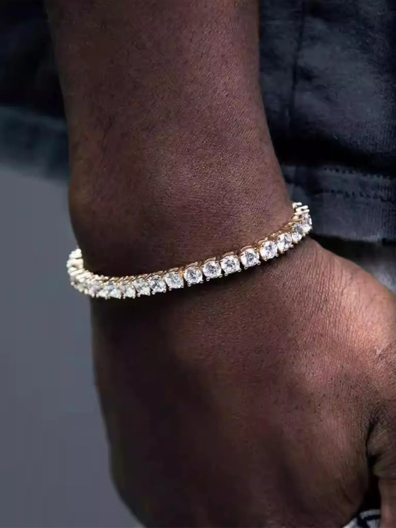 Rhinestone Decorated Trendy Bangle, Elegant Fashion Accessories for Women & Men Daily Wear, Minimalist Aesthetic Jewelry Gift, Cubic Zirconia Bracelet