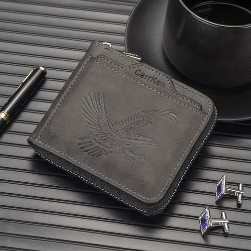 Men's Vintage Eagle Embossed Short Wallet, Business Multi Card Slot Wallet, Casual Trendy Wallet for Work & Daily Use, Business Fashion Wallet