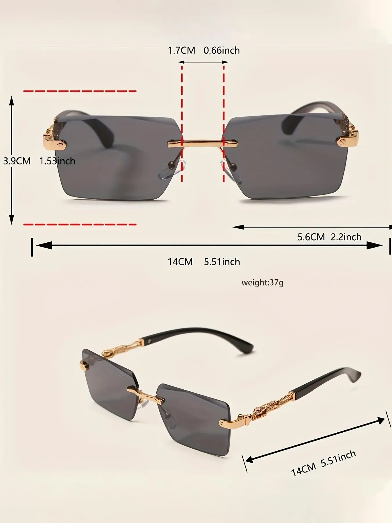 Men's Square Glasses, Classic Fashion Glasses, Casual Fashionable Rimless Glasses for Everyday Use, Fashion Accessories for Outdoor Activities, Stylish Trendy High Quality Eyewear