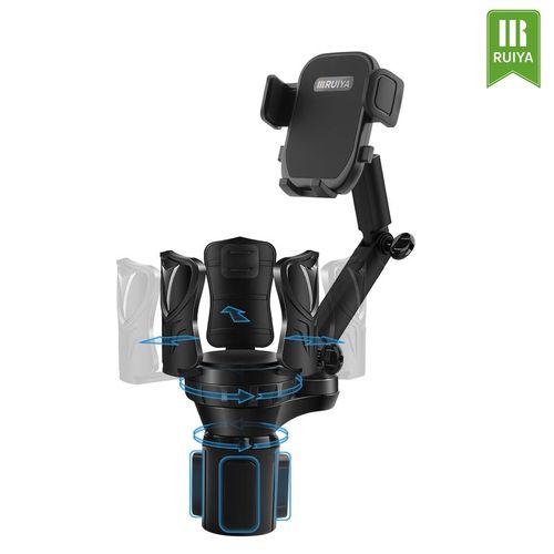 Car Cup & Phone Holder Adjustable Compatible with Most Bottles & Smartphones 360 Degree Rotation Car Accessories