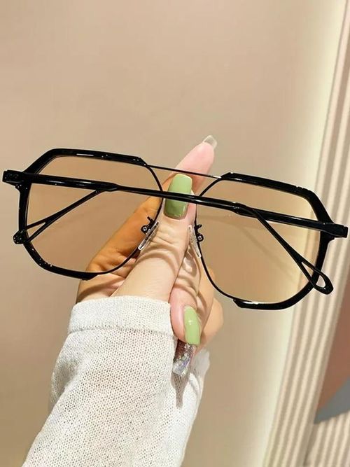 Flat Top Frame Sunglasses for Women, Stylish Aviator Sunglasses for Men, Chic Travel Essentials, Driving & Travel Sunglasses, Trendy Vintage Sunglasses