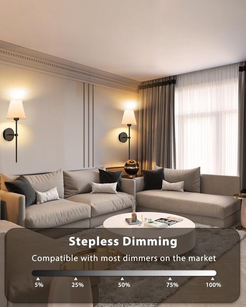 Battery Operated Wall Sconce Set of 1 with Remote Control,White Fabric Shade Wall Lights with Dimmable 15 RGB Rechargeable LED Light Bulb for Bedroom Living Room Hallway