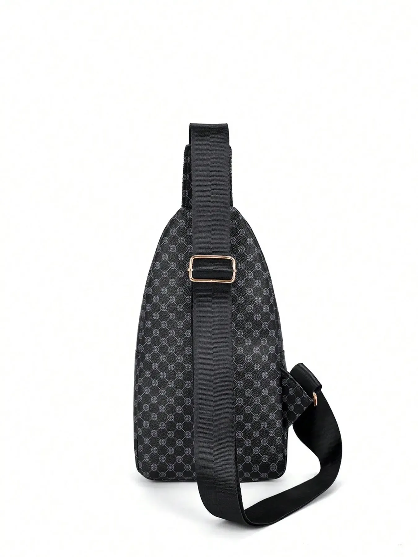 Men's Casual Geometric Pattern Bum Bag, Simple Matching PU Fanny Pack, Portable Travel Bag, Student Men's Chest Bag and Waist Bag, Belt Bag