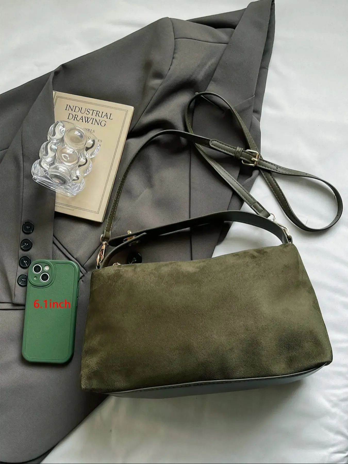 Women's Fall Winter New Suede Pillow Bag, Fashion Minimal Boston Shoulder Crossbody Bag, Elegant Commuter Bag, Suitable for Office, Commute, Shopping, Travel, Gym