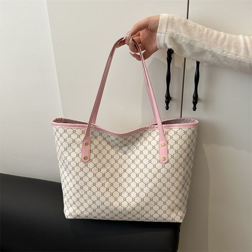 Women's Elegant Geometric Pattern Stylish Tote Bag, Fashionable Large Capacity Shoulder Bag for Women, Casual Trendy Versatile High-quality Daily Commuting Bag