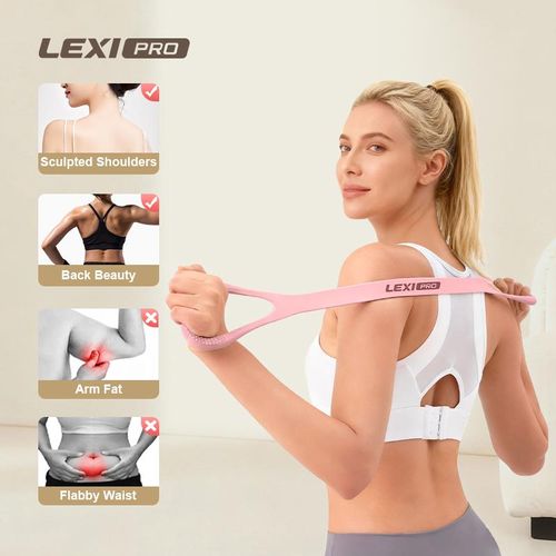 Resistance Bands Figure 8 Exercise Bands for Women Silicone Material Expander Band for Arms Chest Home Gym Yoga Equipment Quick Workout for Muscle Toning Physical Therapy Stretching Gear - Fitness