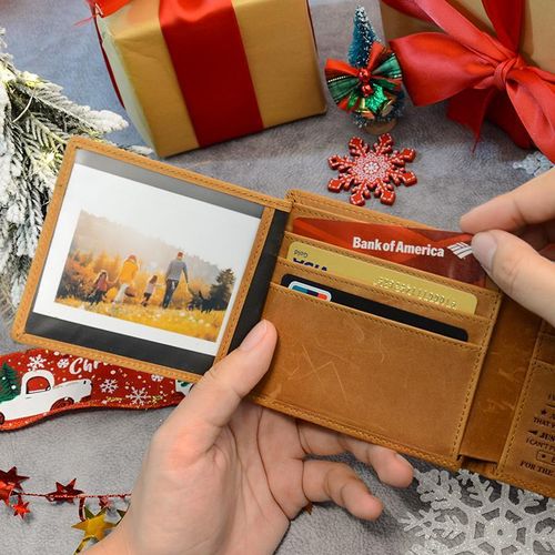 Gifts for Son - Premium Leather Card Wallet for Son - Men's Wallet - Birthday Gift for Son, Christmas Gift, Thanksgiving Gifts, Holiday Gift