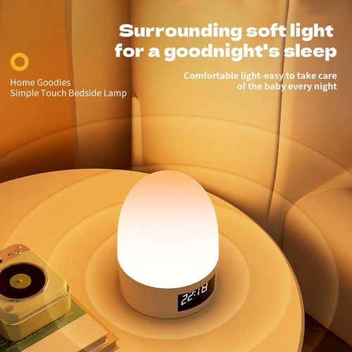USB Power Lamp Multi-functional Portable Night Light Rechargeable Remote Control Touch Dimmable Adjustable Brightness Clock Function Bedside Sleep Light Baby Eye Protection