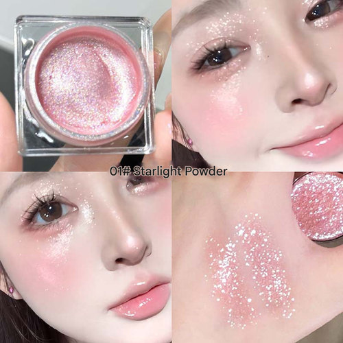 CAPPUVINI Glitter Broken Diamond Eyeshadow Creamy Potato Texture Liquid Highlighter Shimmer Sparkle Makeup