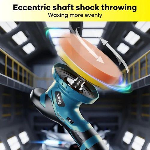 Cordless Car Buffer Polisher, 6 In Mini Buffer Polisher Kit with 2 Pack 12V Rechargeable Batteries,8 Variable Speed 2800-5500RPM Orbital Polisher for Car Boat Detailing, Polishing,Scratch Removing