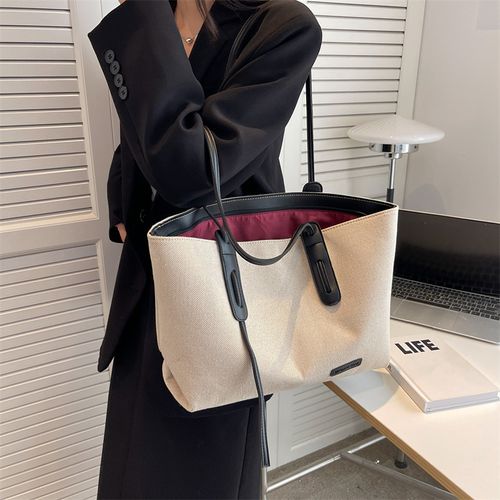 Women's Summer 2026 Elegant Large Capacity Tote Bag with Pockets Inside, Casual Trendy Handbag & Shoulder Bag, Tote Bag for Trip & Business, Ladies Purse, Stylish Tote Bag